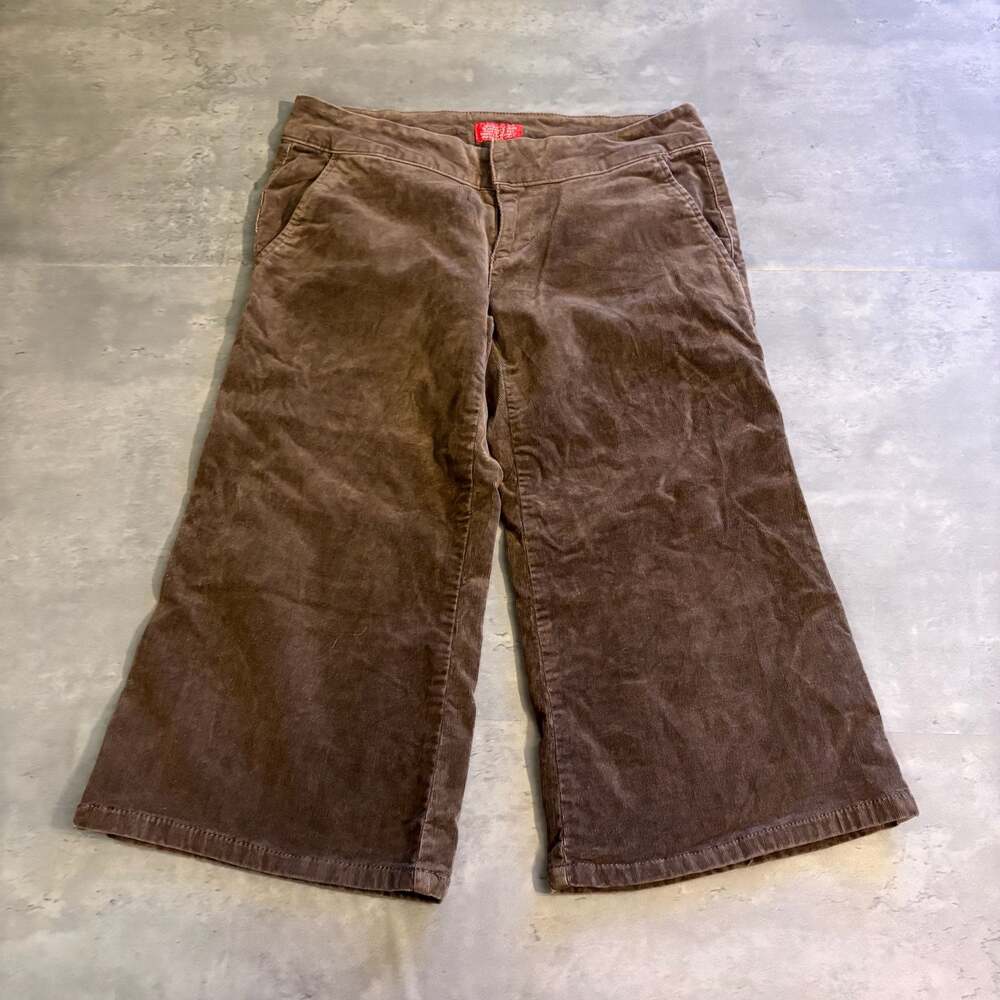 Guess USA Brown Corduroy Wide Leg Cropped Pants Size 26